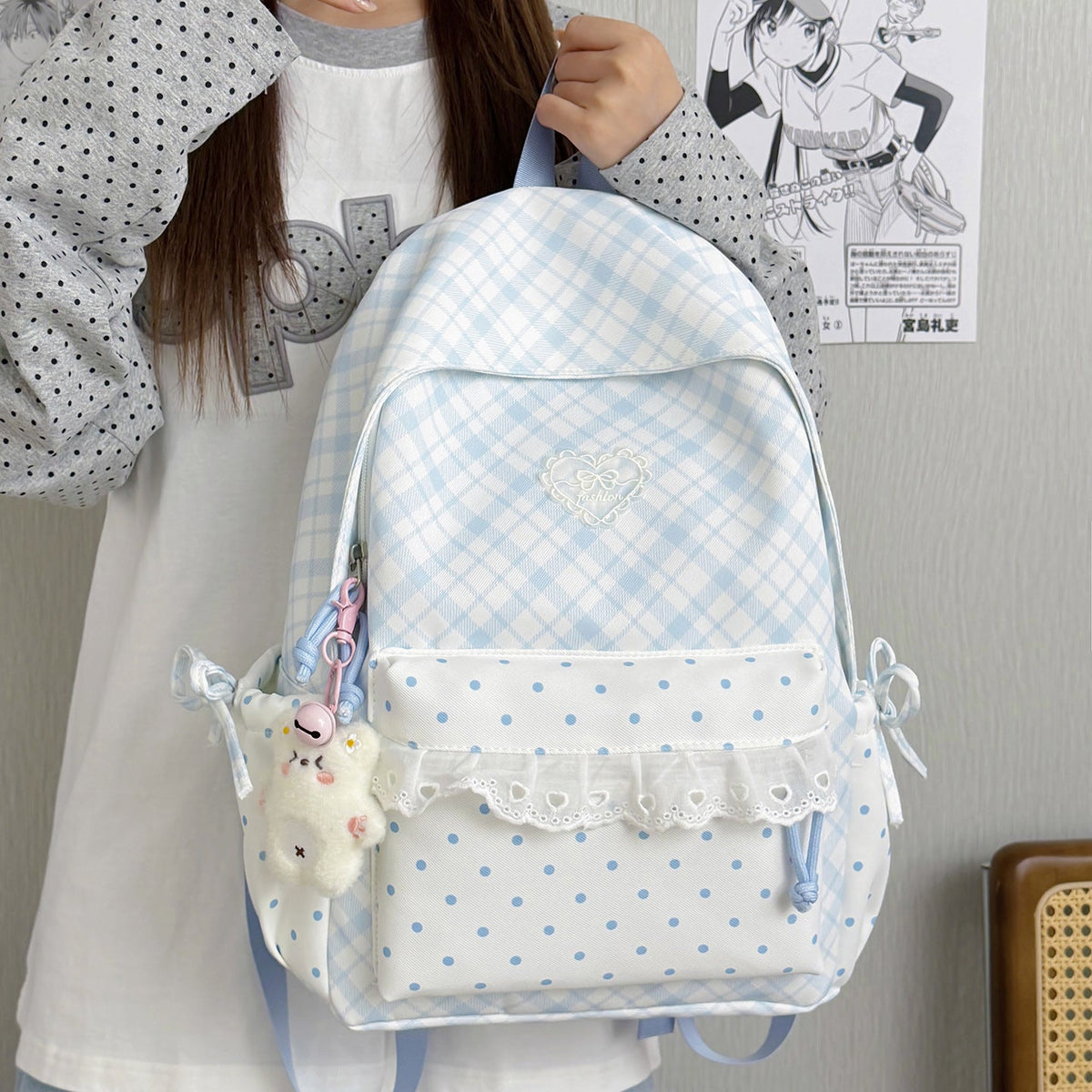 Playful Bunny-Ear Design Backpack LoungeYard — product view 1