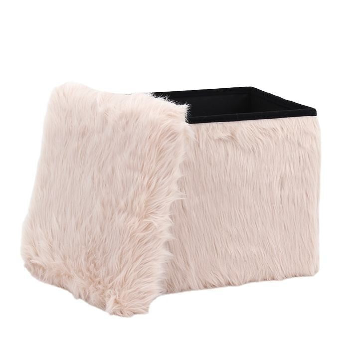 Decorative Plush Ottoman Bowlift — product view 2