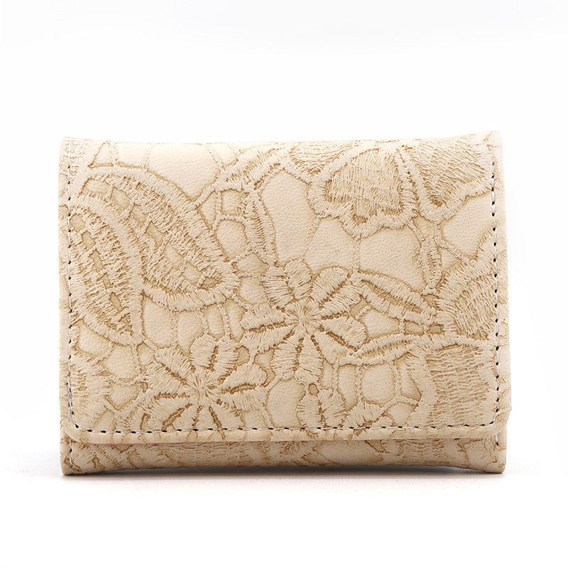 Floral Embossed Leather Coin Wallet — product view 1
