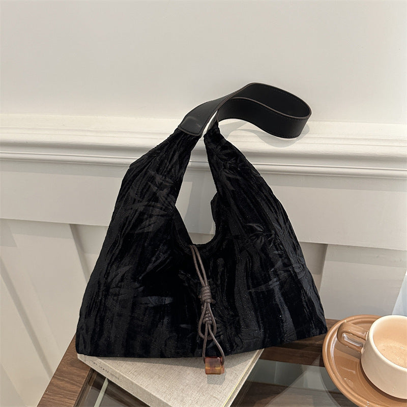 Versatile Velvet Shoulder Bag LoungeYard — product view 3
