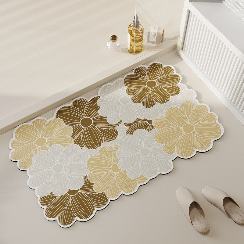 Decorative Floral Pattern Bathroom Mat — product view 6