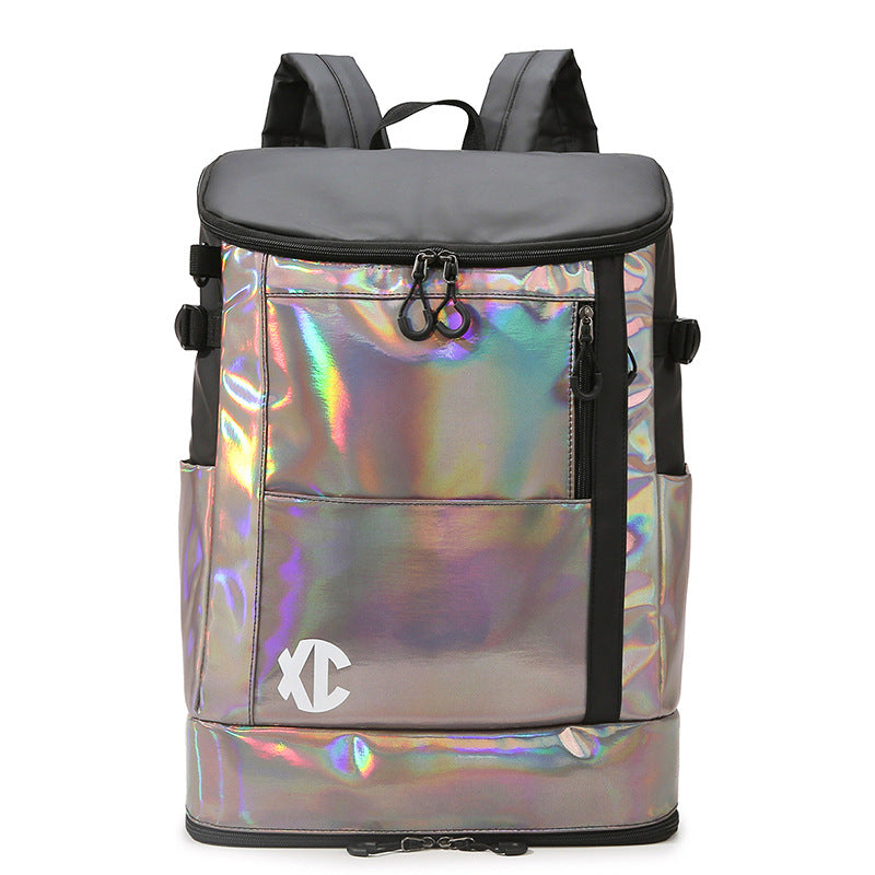 Fashionable Backpack With Holographic Surface LoungeYard — product view 2