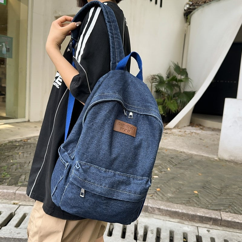 Denim Casual Backpack LoungeYard — product view 2