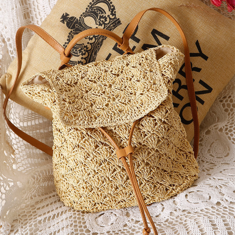 Handcrafted backpack bag made of fine natural material LoungeYard — product view 1