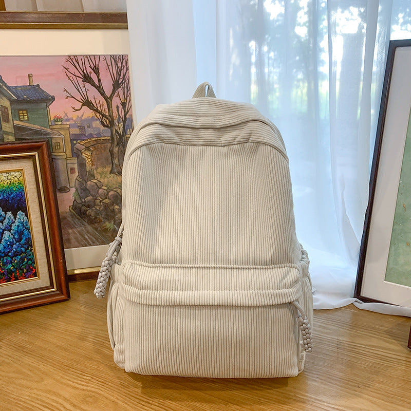 Corduroy Textured Backpack LoungeYard — product view 2