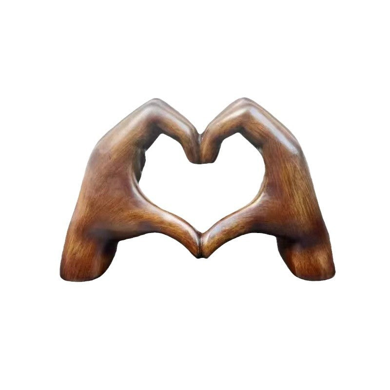 Heart-Shaped Wooden Hand Sculpture Bowlift — product view 3