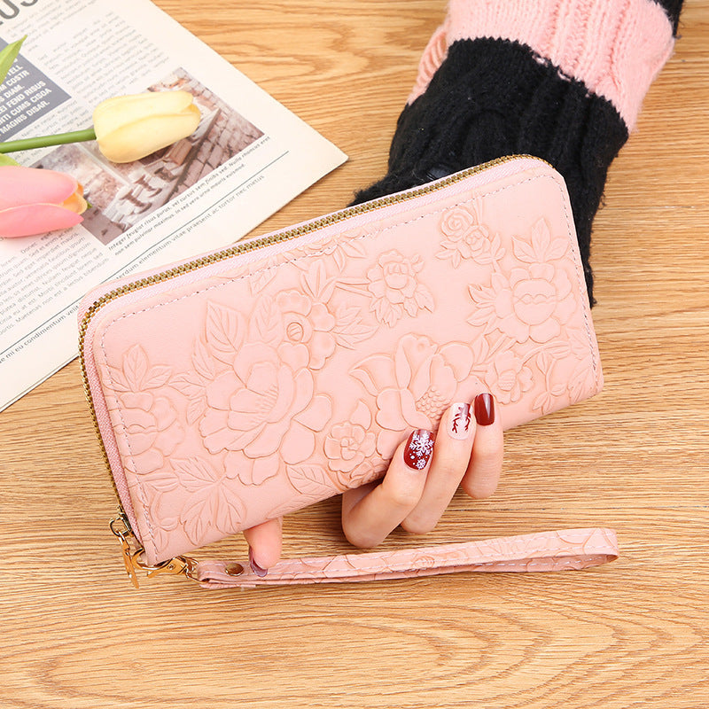 Floral Embossed Zip-Around Wallet — product view 4
