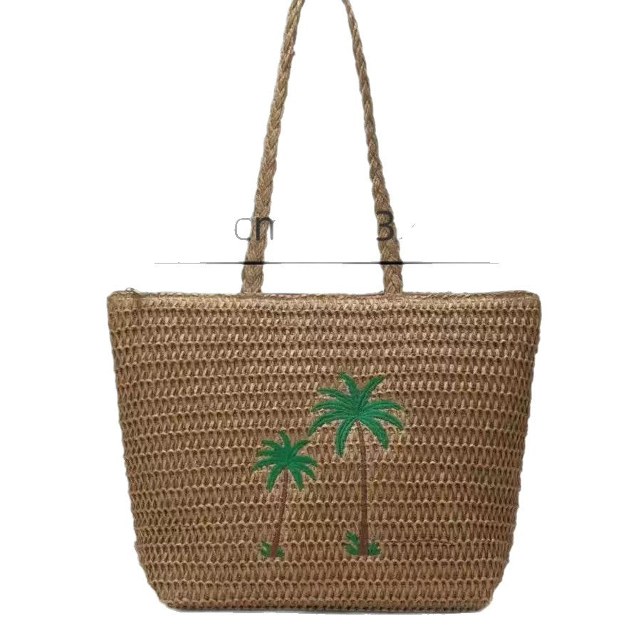 Beach bag with handcrafted palm pattern LoungeYard — product view 4