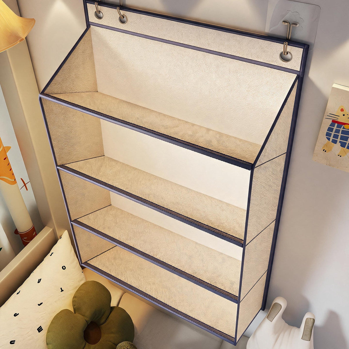 Over-the-Door Multi-Tier Hanging Fabric Shelf Organizer — product view 1