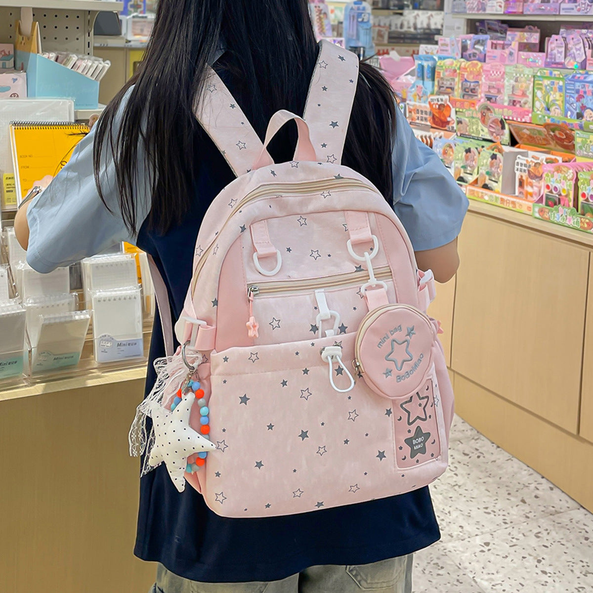 Star-Patterned Multi-Functional Backpack LoungeYard — product view 2