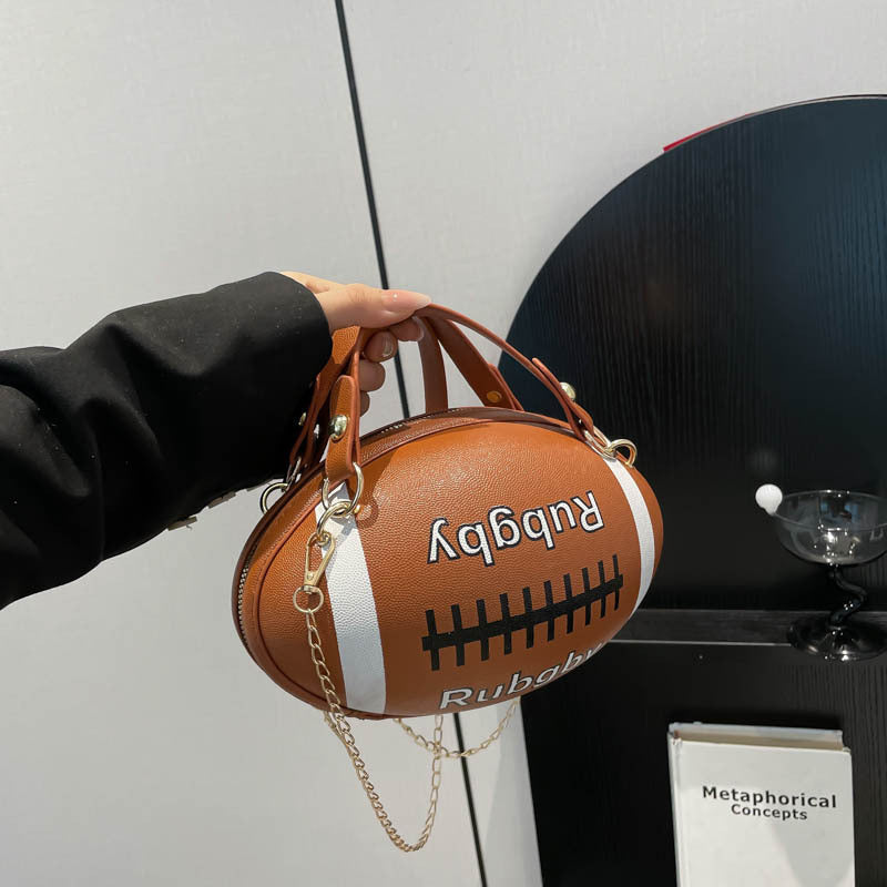 Novelty Rugby Ball Crossbody Bag — product view 2