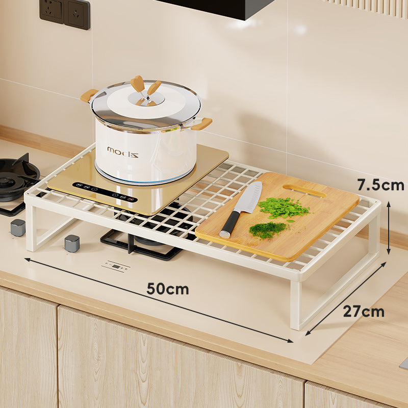 Elevated Stove Shelf Rack with Grid Top and Heat-Resistant Metal Frame — product view 6
