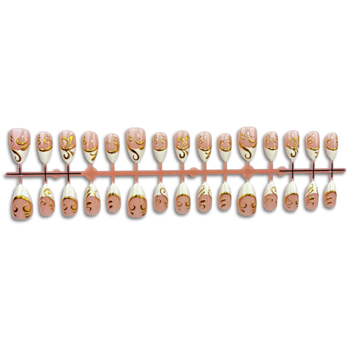 Decorative Press-On Nail Set with Elegant Gold Accents — product view 5