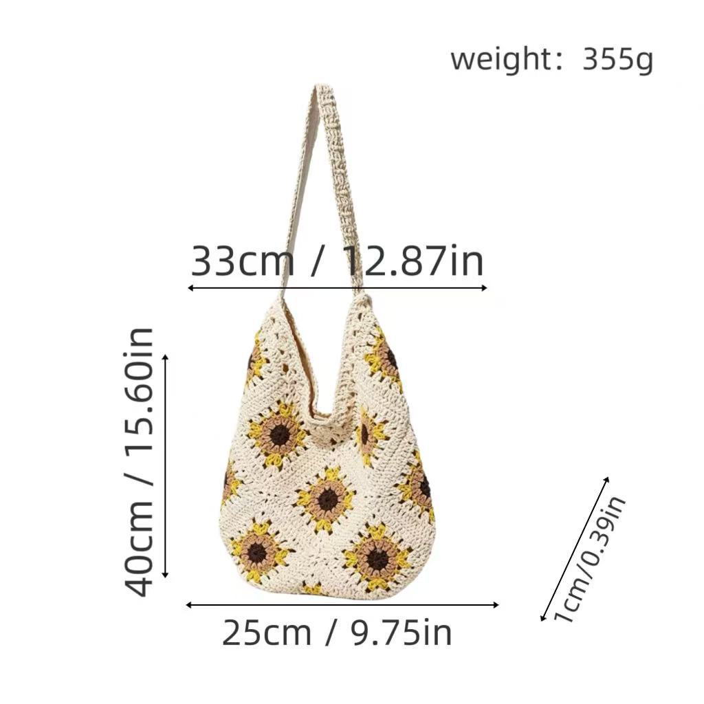 Shoulder bag with unique crochet pattern LoungeYard — product view 6