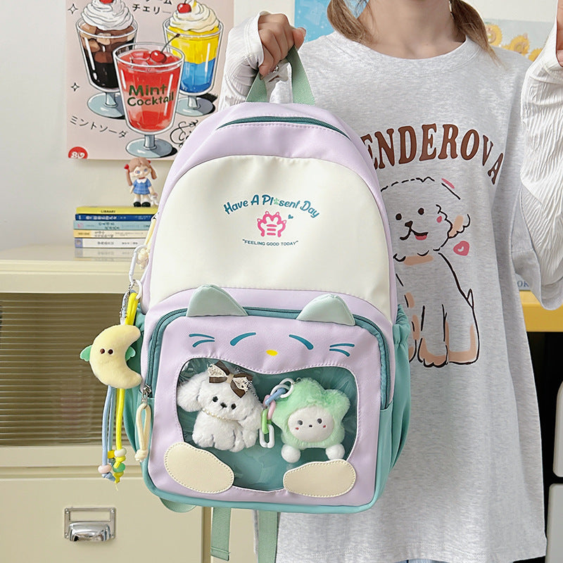 Cute Cat-Themed Backpack LoungeYard — product view 1