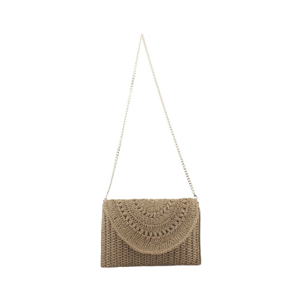 Fashionable crossbody bag made of handcrafted natural material with LoungeYard — product view 1