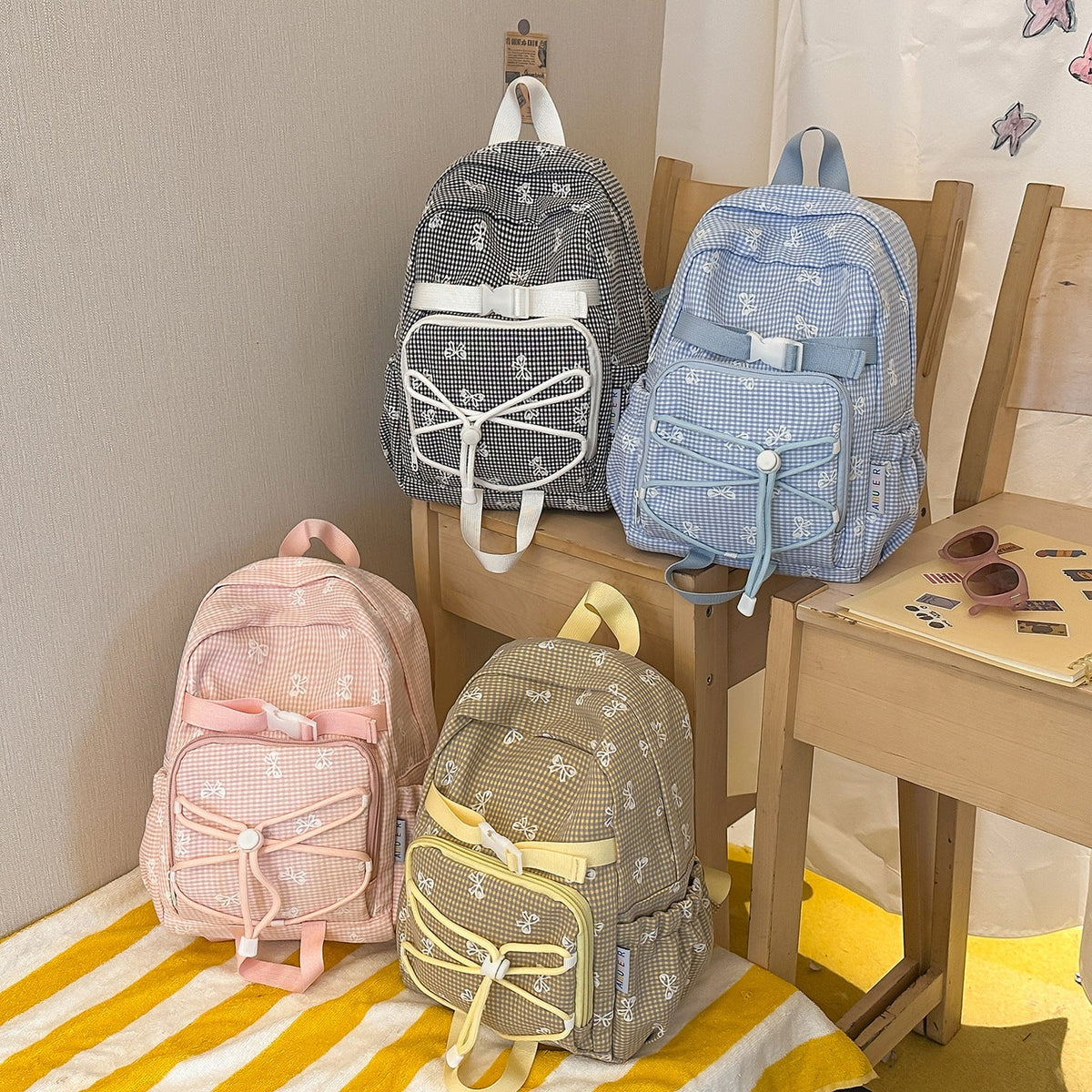 Charming Bow-Embellished Casual Backpack LoungeYard — product view 4