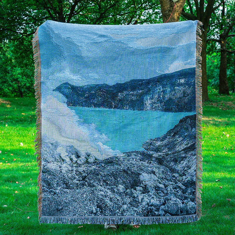 Landscape-Themed Woven Throw Blanket — product view 6