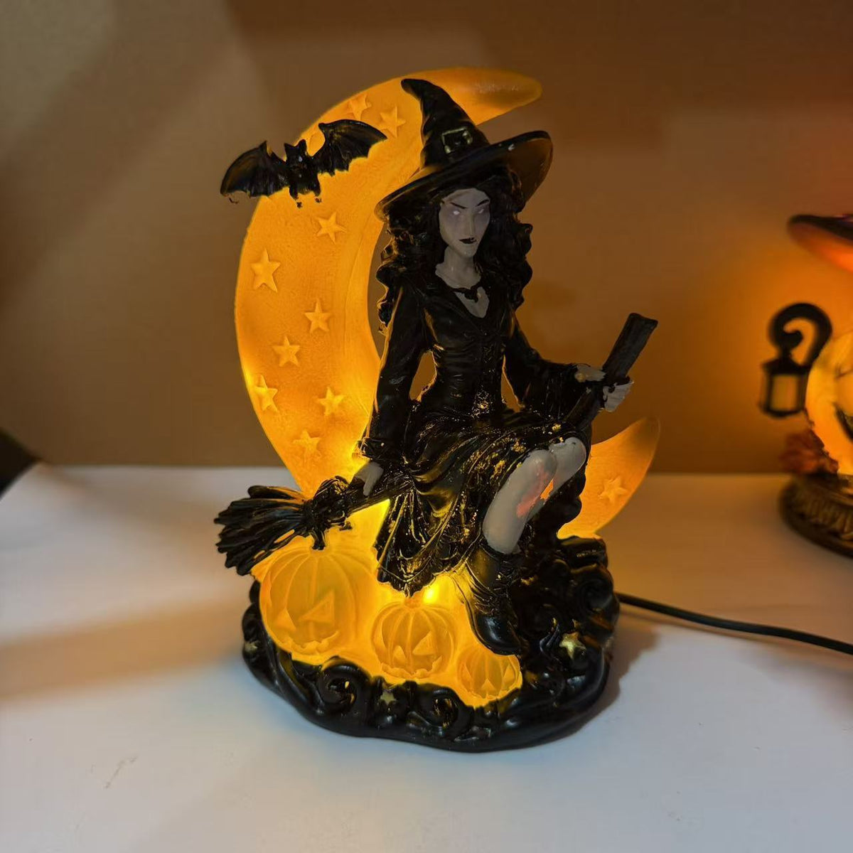 Halloween-Themed Witch Hat Table Lamp Bowlift — product view 6