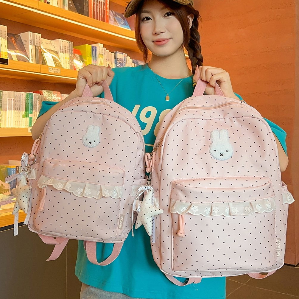 Playful Bunny-Ear Printed Backpack LoungeYard — product view 1