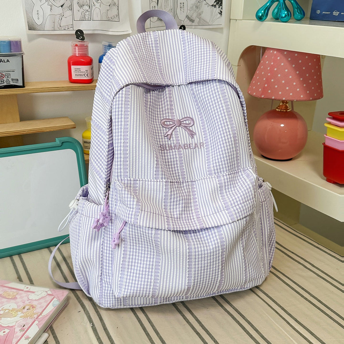 Casual Striped Backpack LoungeYard — product view 6