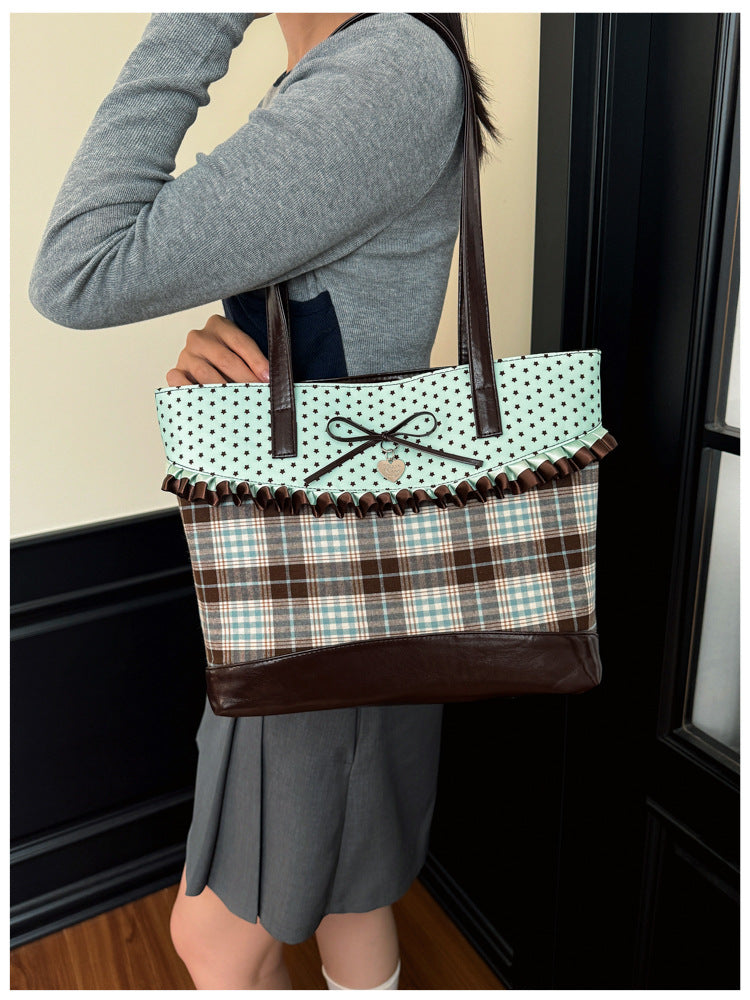 Stylish Plaid Tote Bag — product view 6