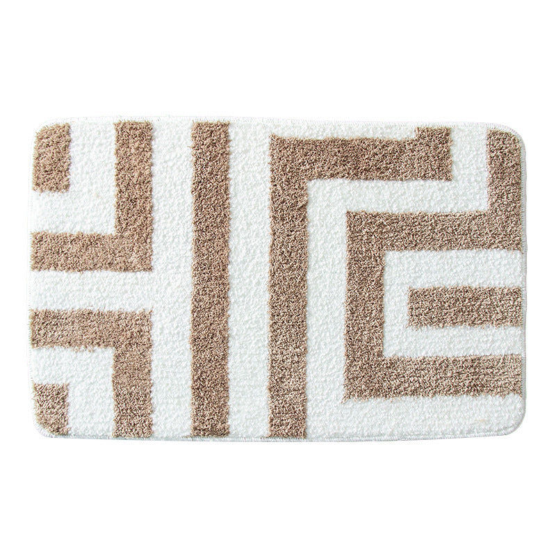 Plush Geometric Pattern Bath Mat Bowlift — product view 5