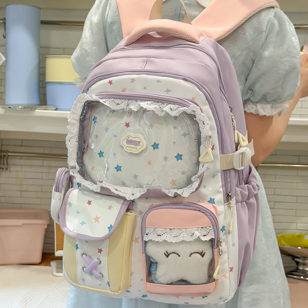 Whimsical Star-Embellished Cute Backpack LoungeYard — product view 3