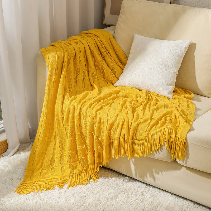 Knitted Cozy Throw Blanket — product view 3