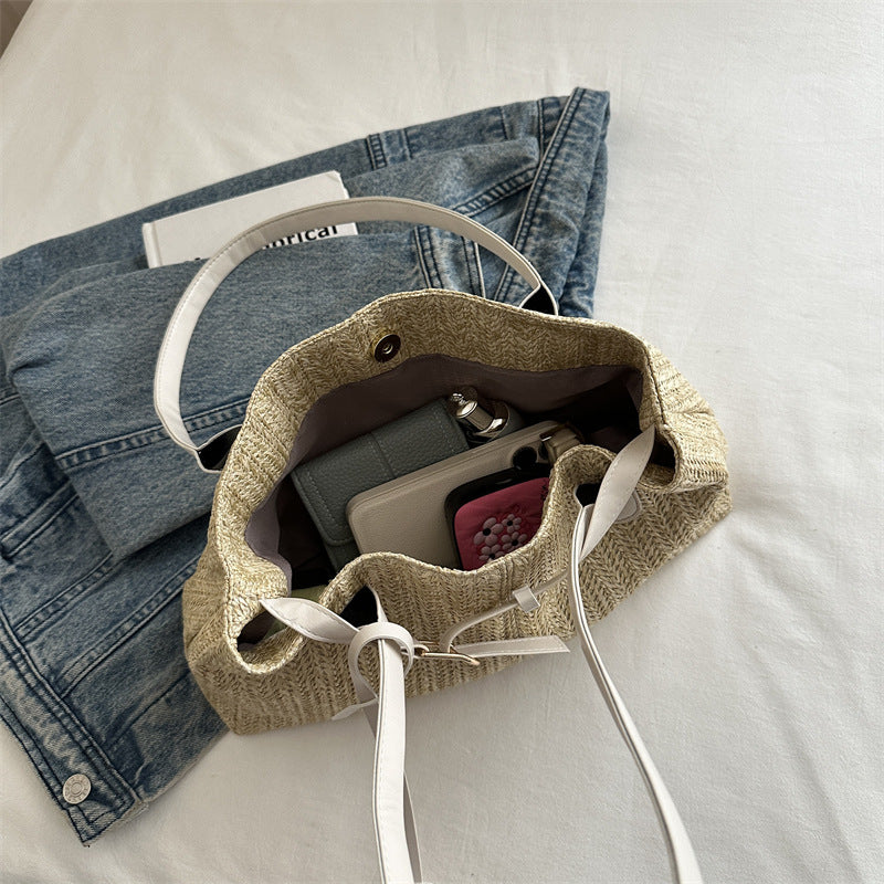 Woven Straw Shoulder Bag — product view 4