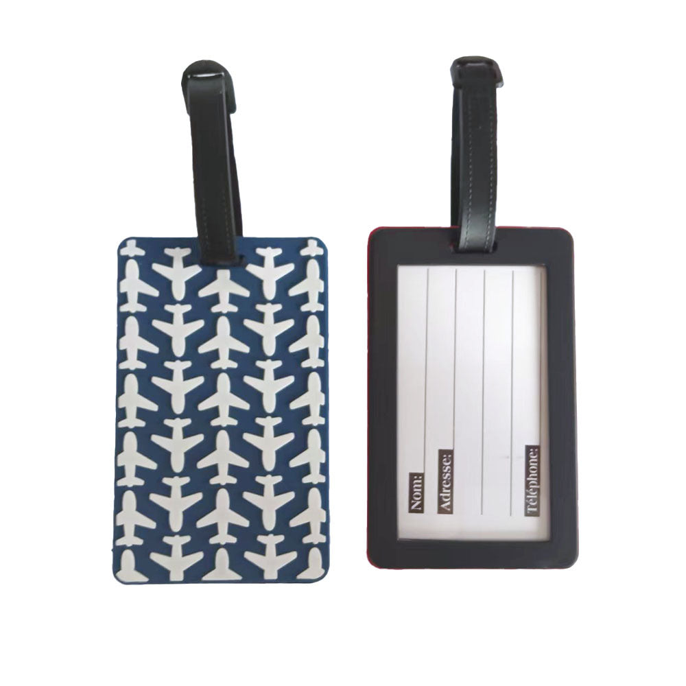 Unisex luggage tag in modern airplane design LoungeYard — product view 4