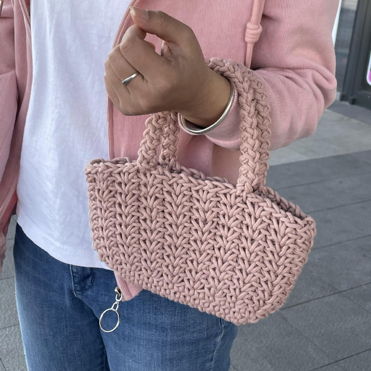 Hand-knotted cotton bag LoungeYard — product view 3