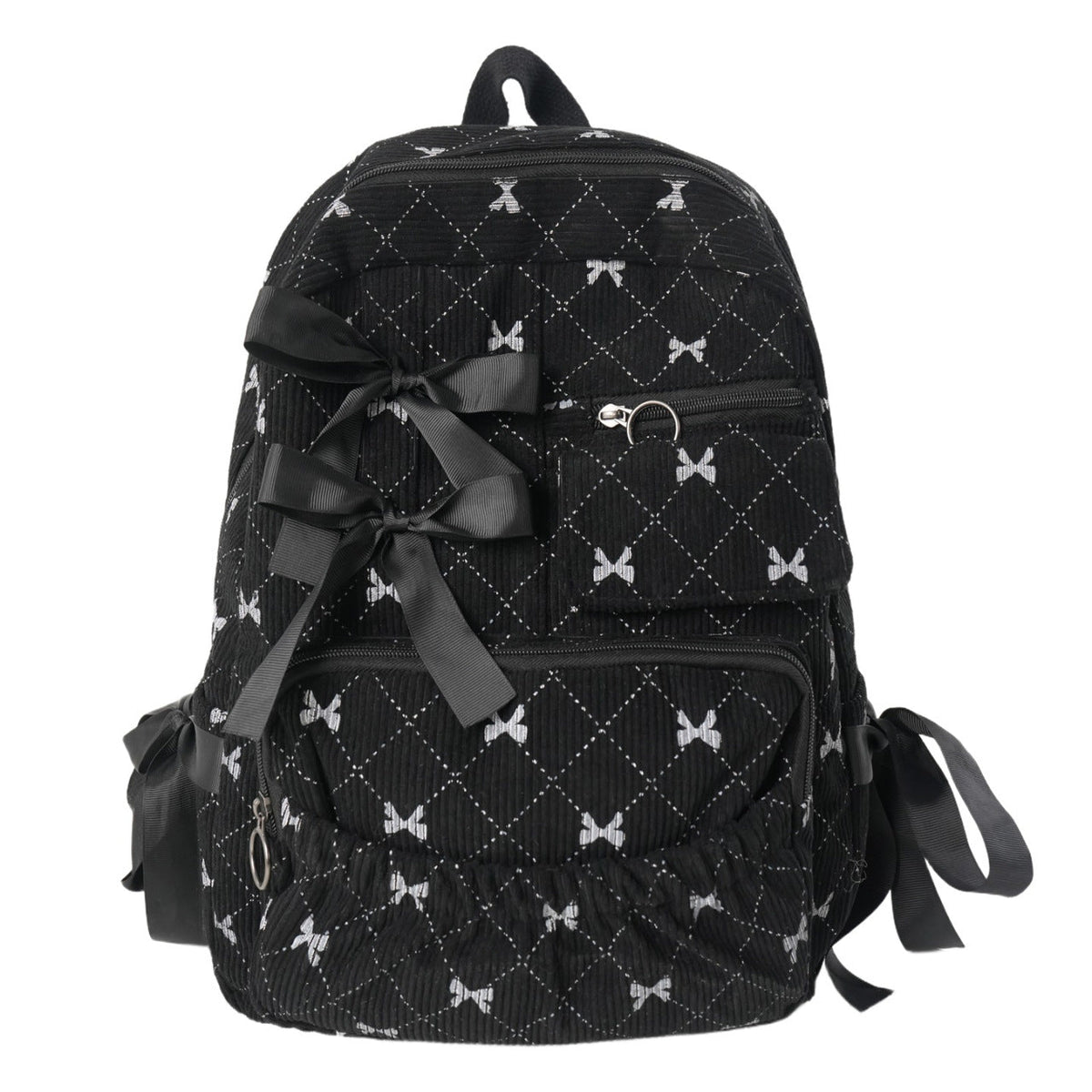 Playful backpack with bow details and practical compartments LoungeYard — product view 3