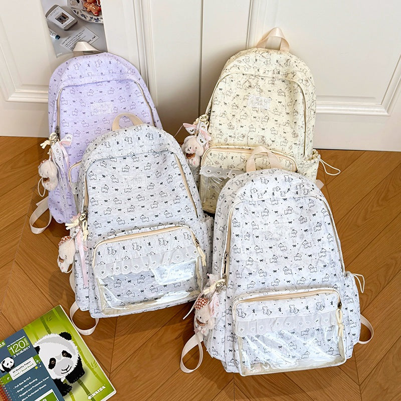 Cute Cartoon-Themed Transparent Backpack LoungeYard — product view 4