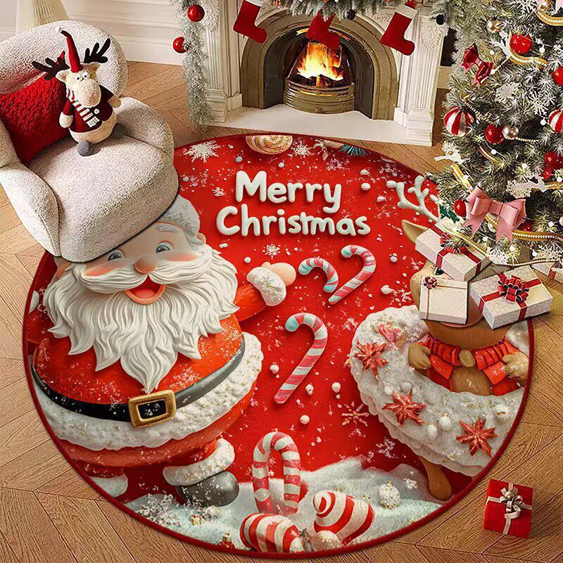 Holiday-Themed Round Area Rug Bowlift — product view 1