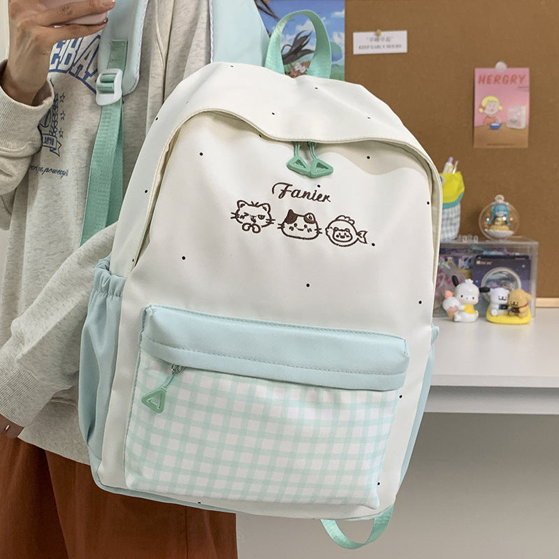 Cute Animal Embroidered Backpack LoungeYard — product view 5