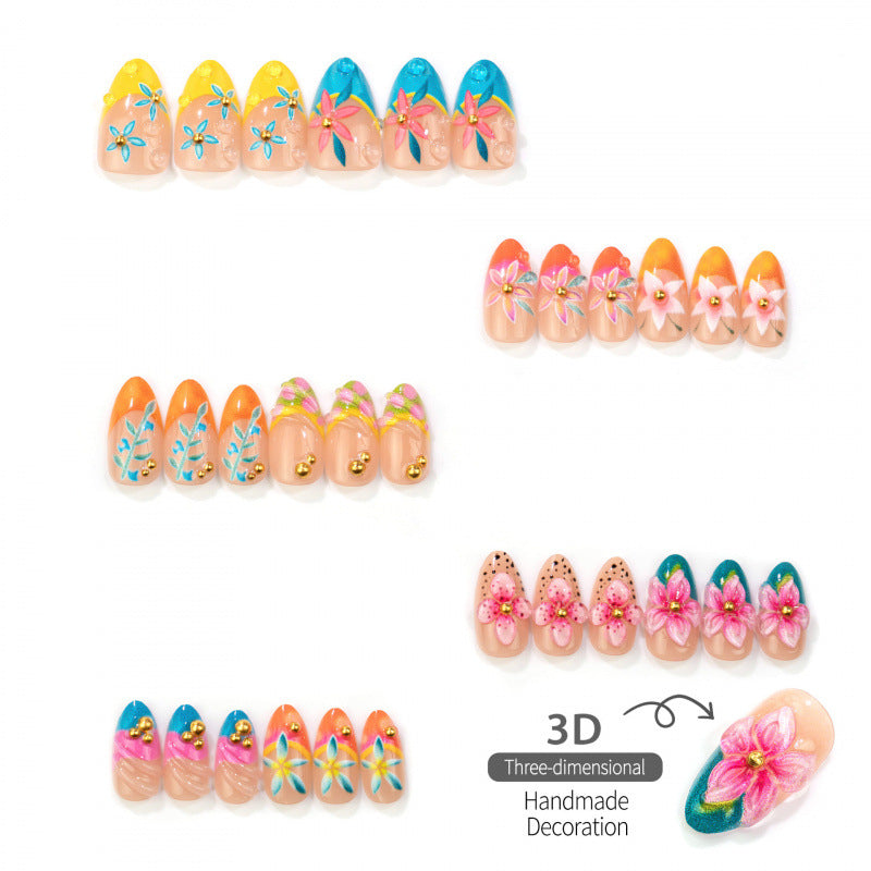 Floral Acrylic Press-On Nails Set — product view 2