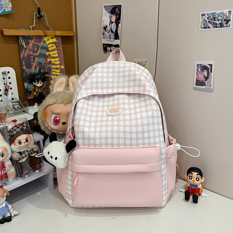 Stylish Plaid Backpack — product view 1