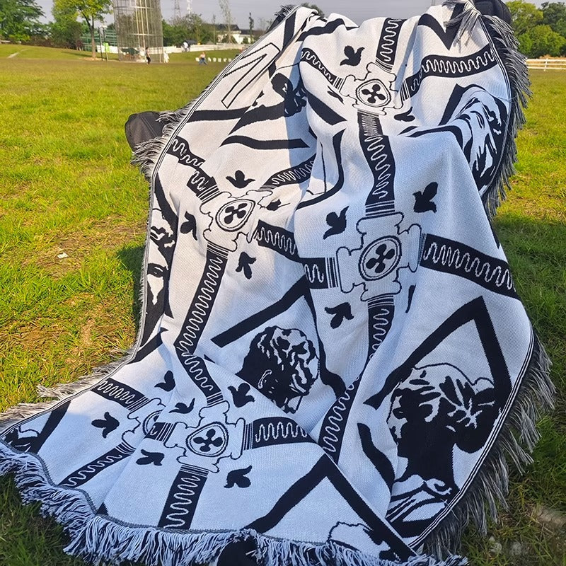 Stylish Geometric Print Throw Blanket — product view 3