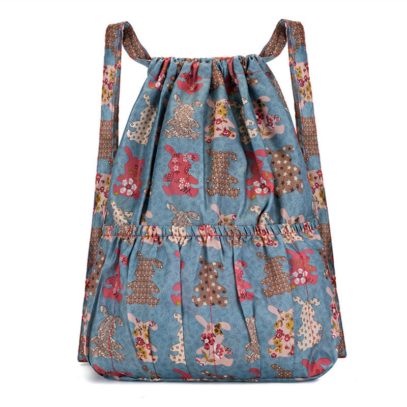 Floral Print Drawstring Backpack LoungeYard — product view 2