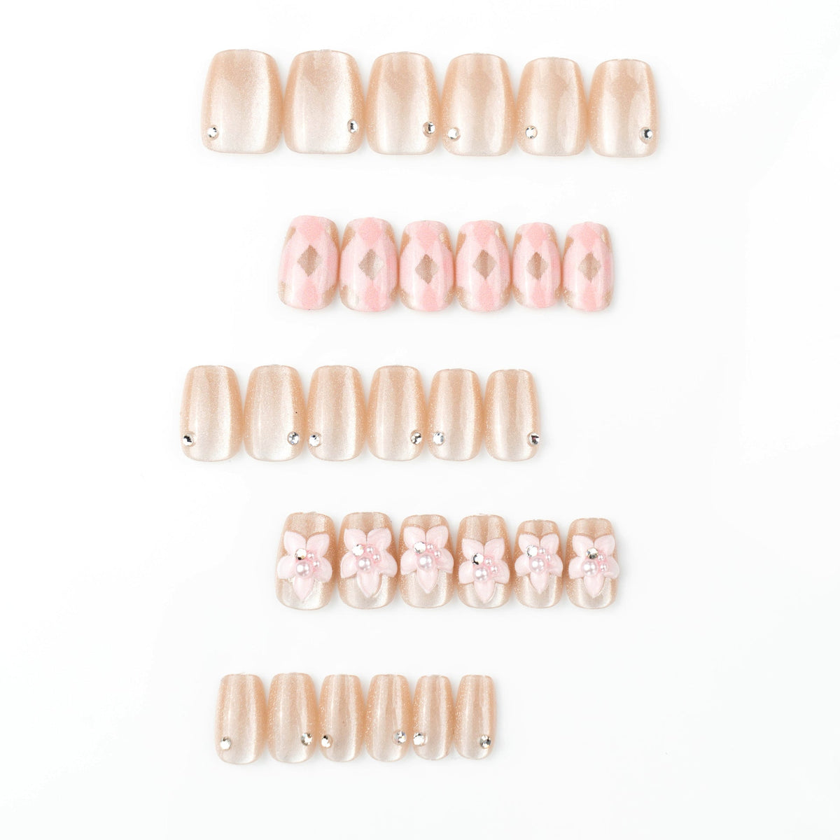 Premium Decorative Floral Press-On Nails — product view 3