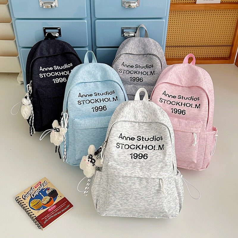 Casual Lightweight Backpack with Cute Plush Charm LoungeYard — product view 4