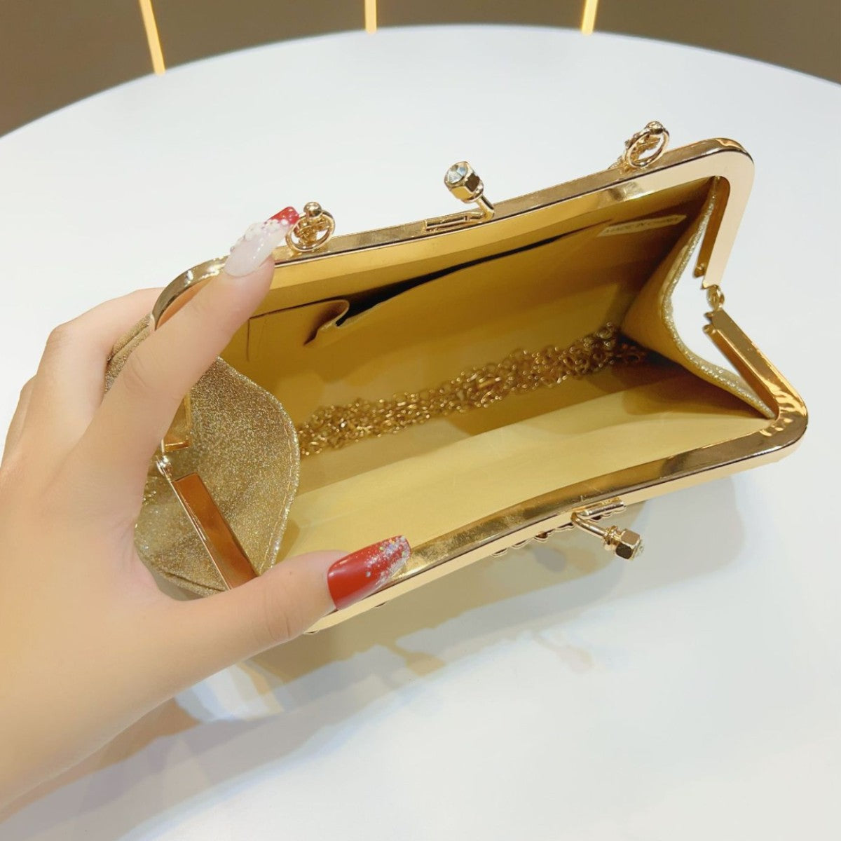 Pleated Glam Evening Handbag — product view 3