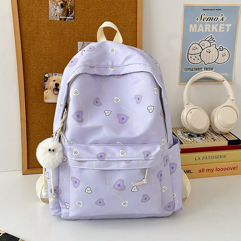 Heart-Printed Casual Backpack — product view 2
