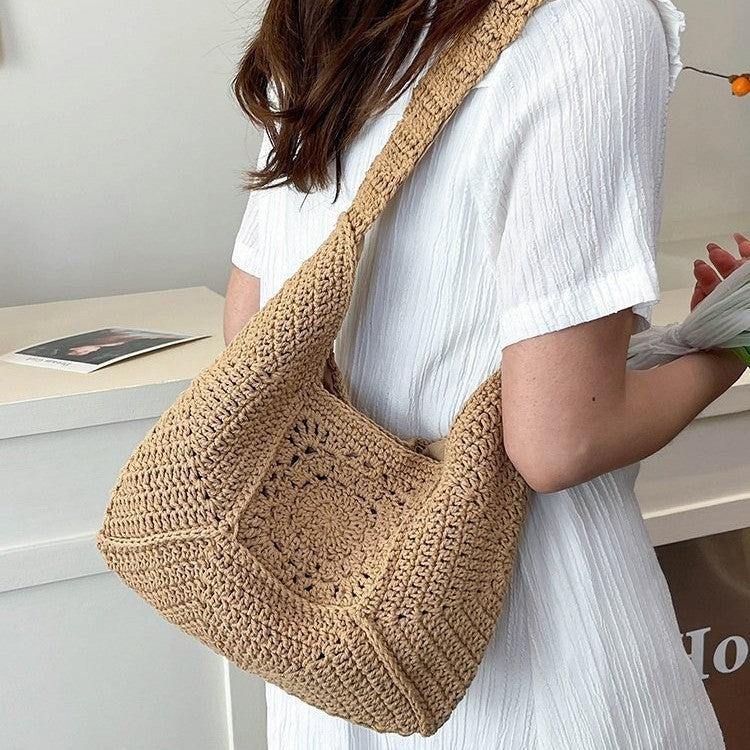 Macrame Shoulder Bag with Decorative Crochet Pattern LoungeYard — product view 1