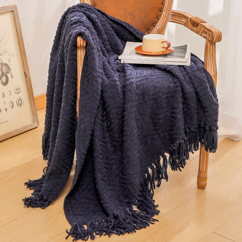 Handwoven Textured Throw Blanket LoungeYard — product view 7