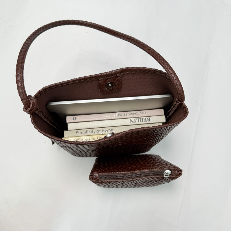 Woven Leather Elegance Tote — product view 3