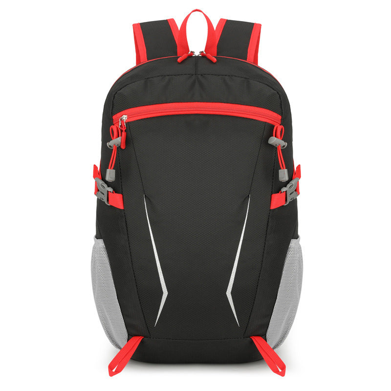 Unisex nan light day backpack with reflective inserts, padded back and side mesh pockets LoungeYard — product view 6