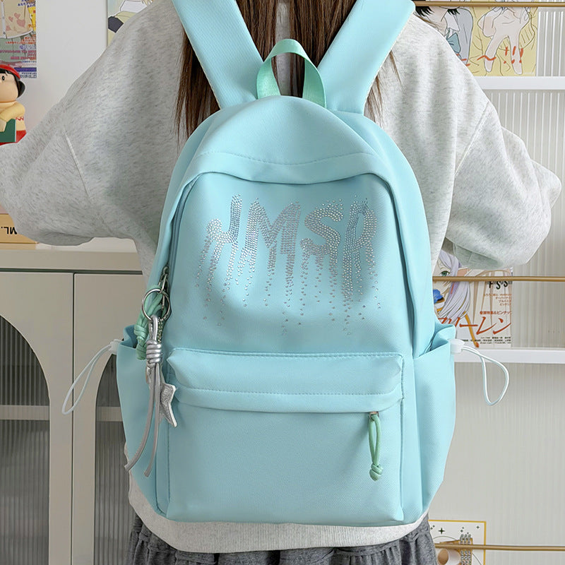 Decorative Rhinestone-Embellished Backpack LoungeYard — product view 3