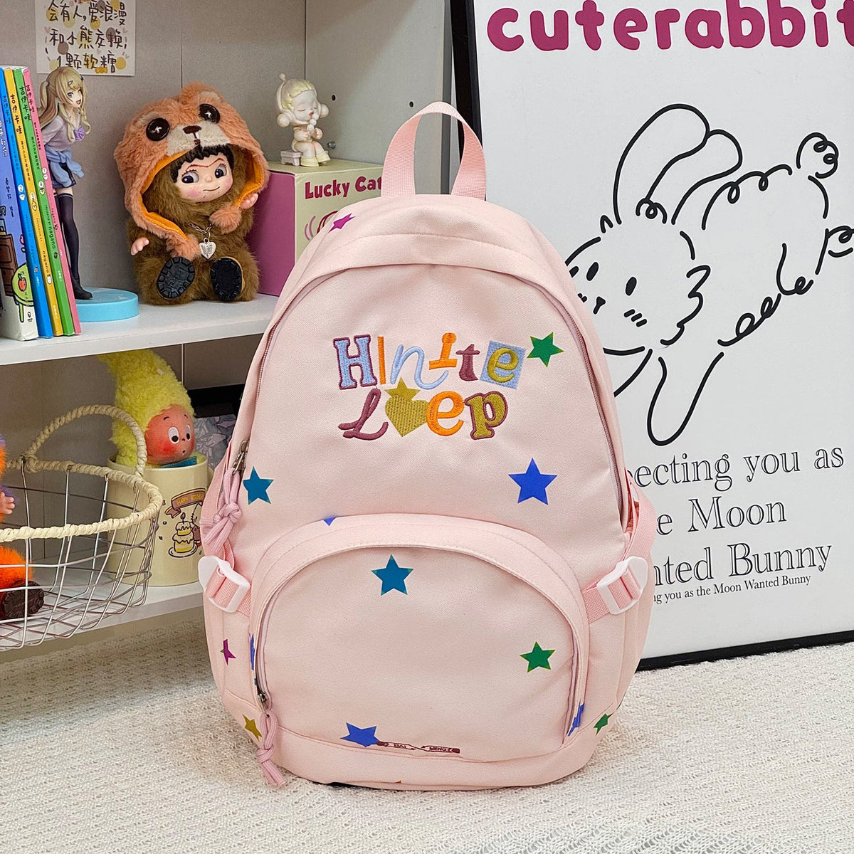 Fun Embroidered Star Patterned Backpack — product view 4